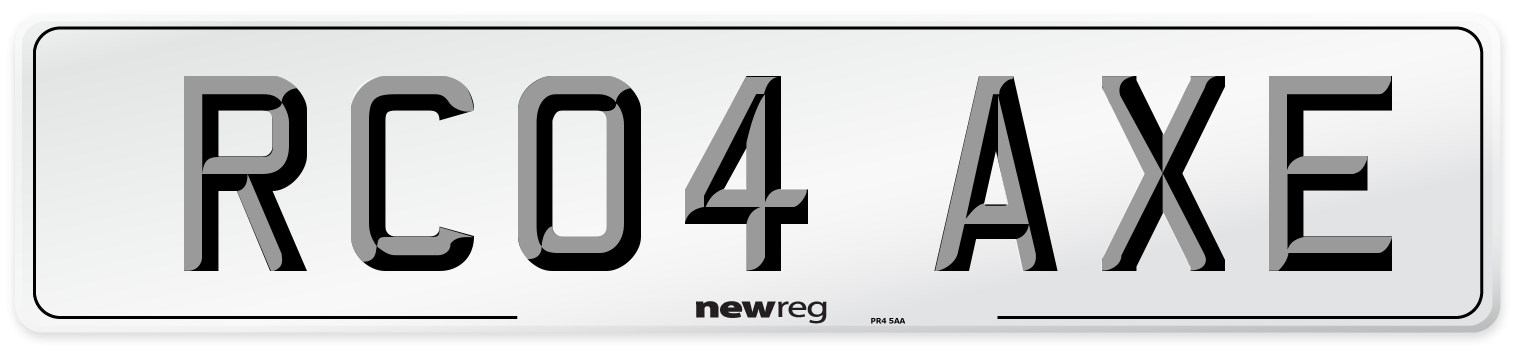 RC04 AXE Number Plate from New Reg